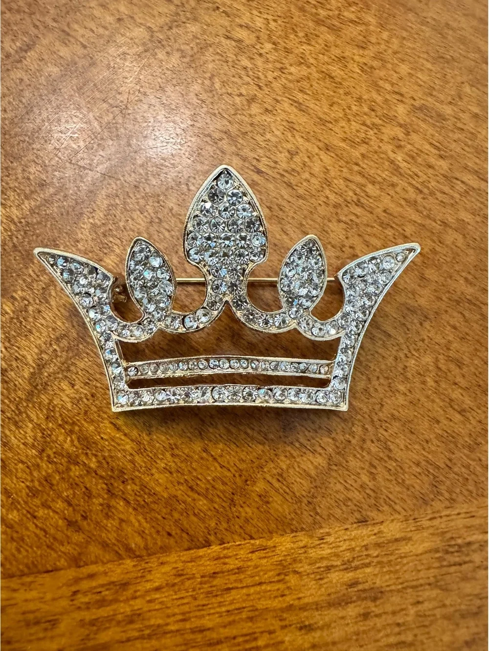 Rhinestone Crown Brooch Pin 301